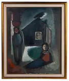 Pranas Domšaitis, Two Figures Before Hut