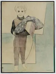 Charles Stegeman, Untitled, Watercolor on Paper Mounted on Canvas