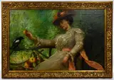 Philip Richard Morris, Maiden and the Magpie, Oil on Canvas