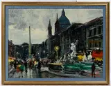 Claudio Simonetti, Navona Square, Oil on Canvas