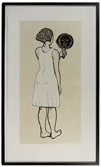 Alison Saar, Mirror Mirror II: Mulatta Seeking Inner Negress II, Woodcut on Chine Colle