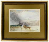 Clarkson Frederick Stanfield, A Breezy Day, off Scarborough, Watercolor on Paper