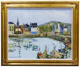 Jacques Bouyssou, Honfleur le Vieux Bassin, Oil on Canvas
