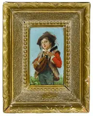 Adriano Cecchi, Miniature, Oil on Board