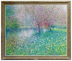 Charles Neal, Reflections, Byfleet Manor..., Oil on Canvas