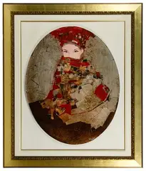 Richard Burlet, Discreet, Oil and Collage on Panel