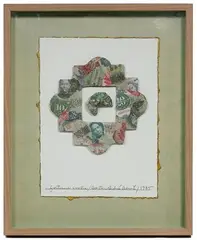 Burton Lidice Benes, Fortune Cookie, Mixed Media Relief