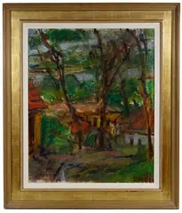 Béla Czóbel, View of Szt. Endre, Oil on Canvas