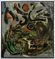 Untitled by E. Michael Zolpe, Encaustic and Oil on Canvas, offered Apr 2020