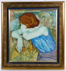 Thoughtful by Gabriel Portoles, Oil on Board, offered Apr 2020