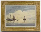 Hugh Boycott-Brown, Evening - Pin Mill, Oil on Masonite