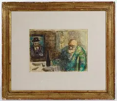 Benjamin Kopman, He Had His Fill, Gouache / Oil / Crayon on Paper
