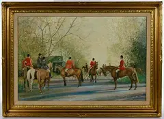 Kenneth Wynn, Hunt Party, Oil on Canvas