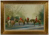 Kenneth Wynn, Hunt Party, Oil on Canvas