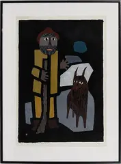 Goatherd by Azechi Umetaro, Woodblock Print, offered Dec 2019