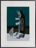 Azechi Umetaro, Mountain Man, Woodblock Print