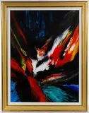 Pajaro de Fuego by Leonardo Nierman, Oil on Masonite, offered Nov 2019