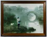Pan Honghai, Shepherdess in a Morning Mist, Oil on Canvas