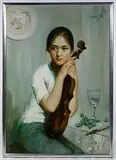 Pan Honghai, The Young Musician, Oil on Canvas