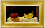 Bananas and Pomegranates by Todd Stilson, Oil on Mounted Canvas, offered Oct 2019