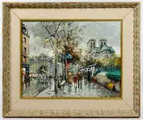 Notre Dame, Bouquinistes by Antoine Blanchard, Oil on Canvas, offered Oct 2019