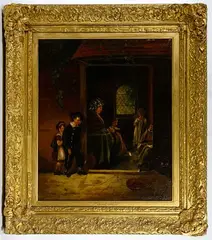 George Wallis, Late for School, Oil on Canvas