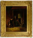 Late for School by George Wallis, Oil on Canvas, offered Oct 2019