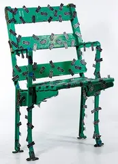 Donald Lipski, For Louis Aparicio, Mixed Media Park Seat Sculpture