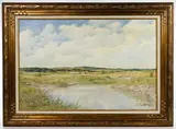 Countryside in South Bohemia by Miroslav Kucera, Oil on Canvas Board, offered Aug 2019
