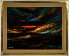 Sunset Wind by Leonardo Nierman, Oil on Masonite, offered Jul 2019