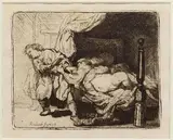 Joseph and Potipher's Wife by Rembrandt Harmensz van Rijn, Etching, offered Jul 2019