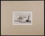 Francis Seymour Haden, A Brig at Anchor, Etching