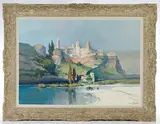 Village d'Aigueze, Ardeche by Georges Robin, Oil on Canvas, offered Jun 2019
