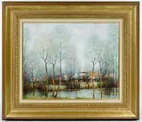 Environs de Crecy-en-Brie by Jean-Louis Vergne, Oil on Canvas, offered May 2019