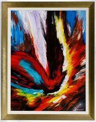 Leonardo Nierman, Ignicion, Oil on Masonite