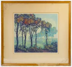 F. Leslie Thompson, Along the Dupage, Aquatint Etching