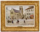 Jean-François Raffaëlli, La Place Devant l'Eglise du Village