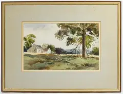The Farm by Bernard Corey, Watercolor, offered Jan 2019