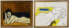 Nude by Manuel Blanco-Gonzalez, Oil on Burlap / Plywood, offered Jan 2019