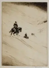 Ivan Dmitri, Canadian Rockies, Drypoint Etching