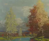 Untitled by Wilbur Kensler, Oil on Board, offered May 2025