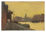 John Atkinson Grimshaw, Gloucester Dock, Oil on Canvas
