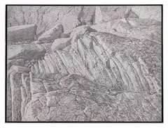 Edna Andrade, Eroded Shores, Graphite Aquarelle Pencil on Canvas