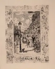 Félix Buhot, Fete Nationale, Etching