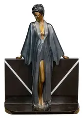Patrick Nagel, Standing Lady, Bronze Sculpture