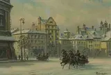 Town in Snow by Wladyslaw T. Chmielinski, Oil on Canvas, offered Aug 2025