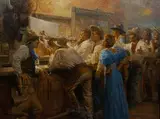 Andy Thomas, Charlie Russell and His Characters, Giclee on Canvas