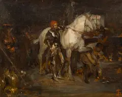 Solomon Joseph Solomon, At the Blacksmith's, Oil on Board