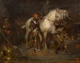 Solomon Joseph Solomon, At the Blacksmith's, Oil on Board