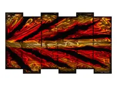 Chris DeRubeis, Shock Wave - Red, Mixed Media on Metal Panels